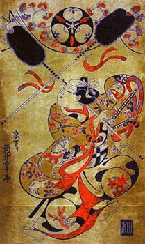 Японская гравюра. Киёнобу. Танец лошади